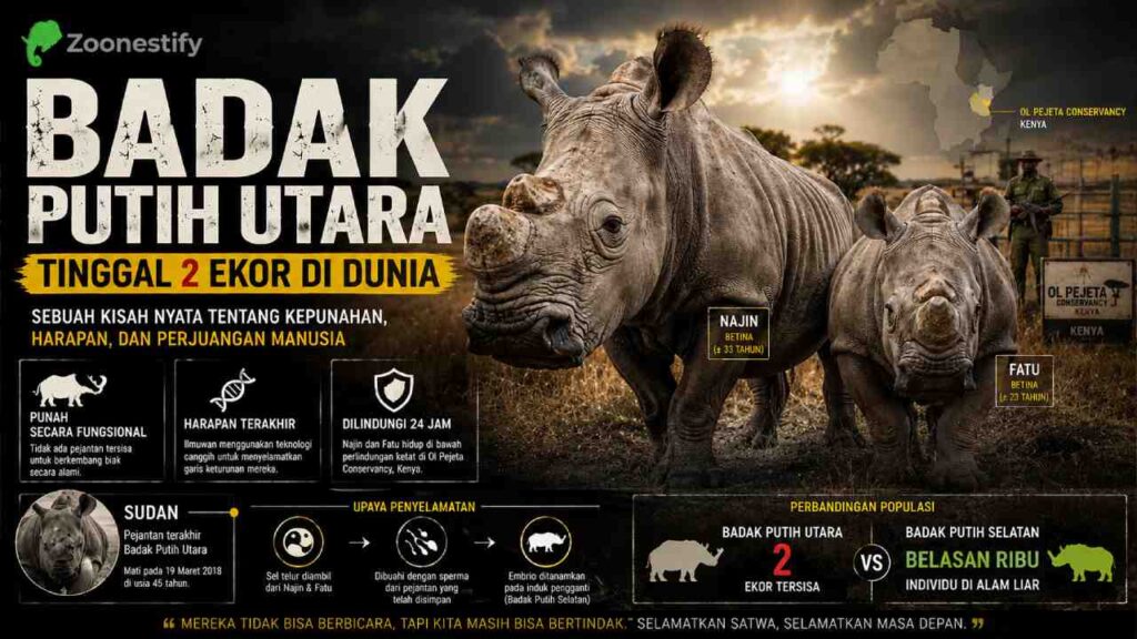 Badak Putih Utara Tinggal 2 Ekor di Dunia, Nasibnya Kini Jadi Perhatian Global