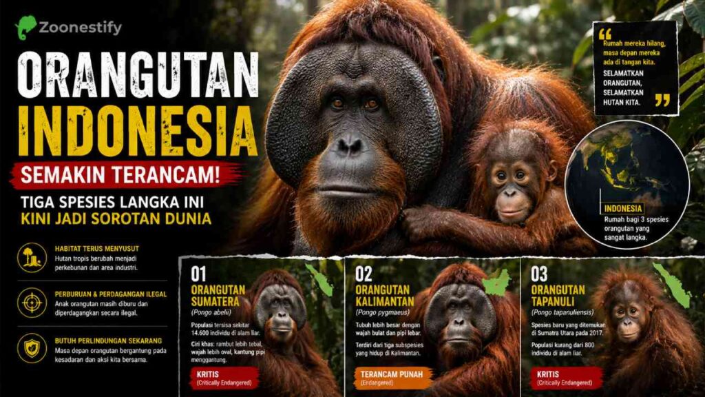 Orangutan Indonesia Semakin Terancam, Tiga Spesies Langka Ini Kini Jadi Sorotan Dunia