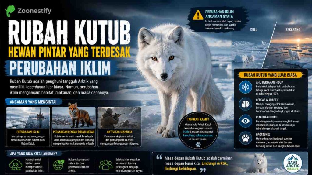 Rubah Kutub, Hewan Pintar yang Kini Terdesak Perubahan Iklim di Wilayah Arktik