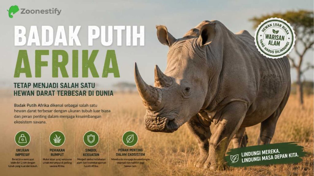 Badak Putih Afrika Tetap Menjadi Salah Satu Hewan Darat Terbesar di Dunia