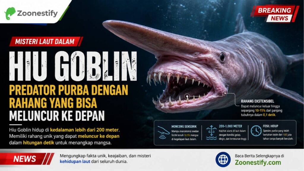 Hiu Goblin, Predator Purba dengan Rahang yang Bisa Meluncur ke Depan