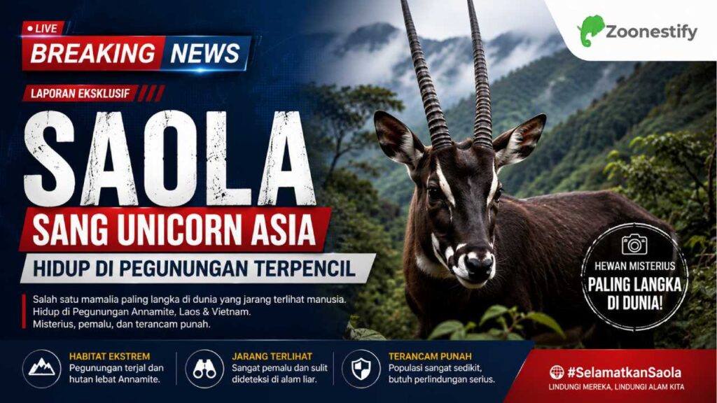 Jarang Terlihat Manusia, Saola Sang Unicorn Asia Hidup di Pegunungan Terpencil