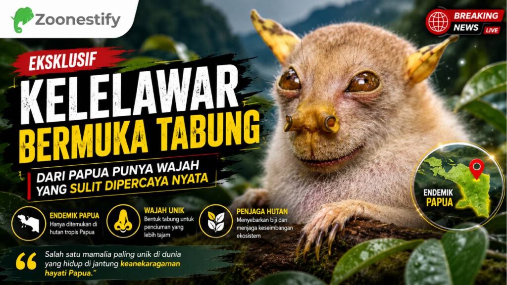 Kelelawar Bermuka Tabung dari Papua, Satwa Unik dengan Wajah Tak Biasa