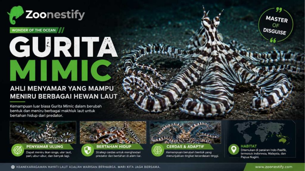 Gurita Mimic, Ahli Menyamar yang Mampu Meniru Berbagai Hewan Laut