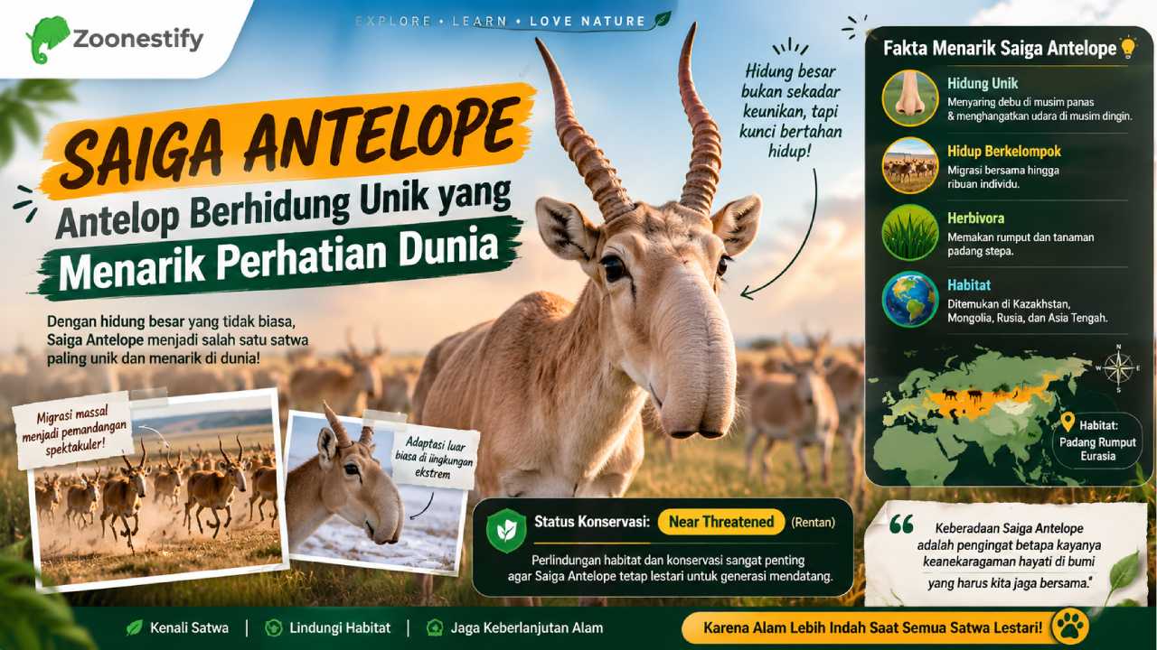 Saiga Antelope, Antelop Berhidung Unik yang Menarik Perhatian Dunia