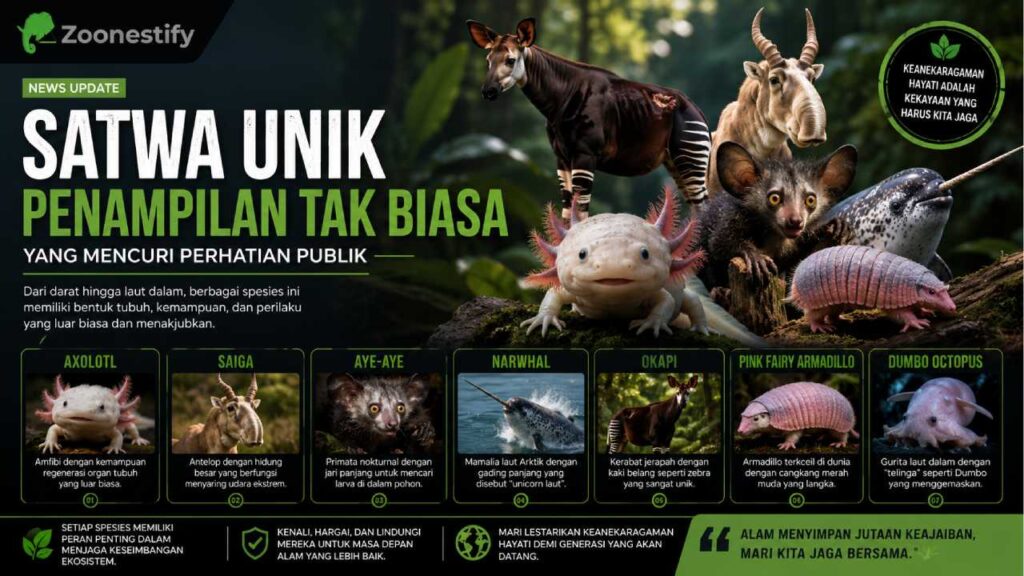 Satwa Unik dengan Penampilan Tak Biasa yang Mencuri Perhatian Publik