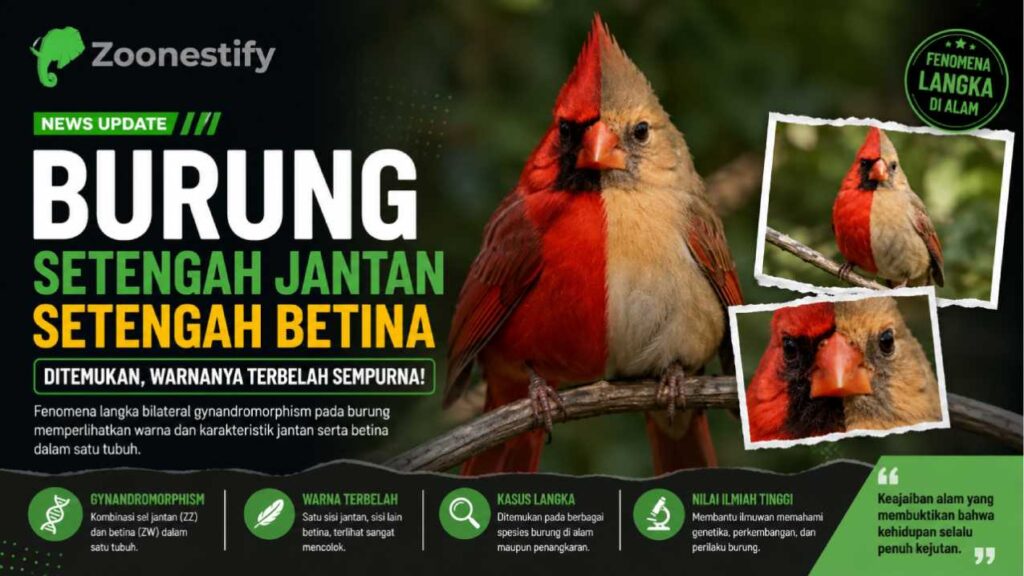 Burung Setengah Jantan Setengah Betina Ditemukan, Warnanya Terbelah Sempurna