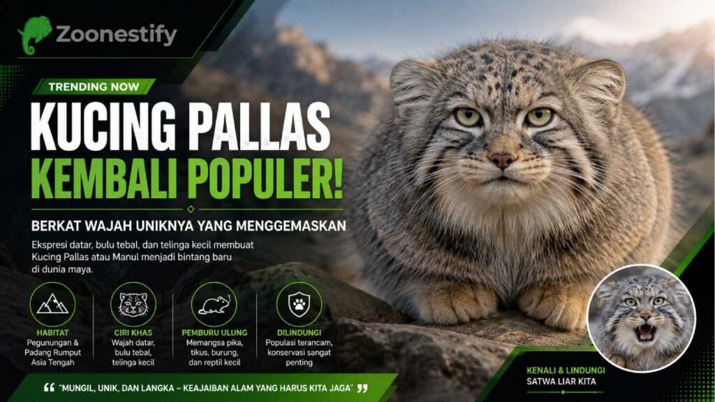 Kucing Pallas Kembali Populer Berkat Wajah Uniknya yang Menggemaskan