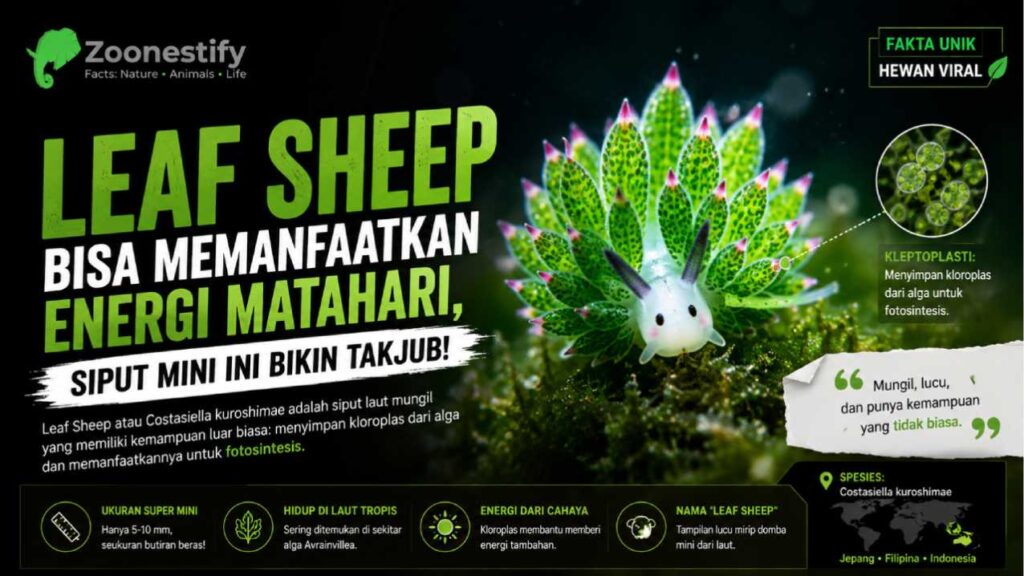 Leaf Sheep Bisa Memanfaatkan Energi Matahari, Siput Mini Ini Bikin Takjub
