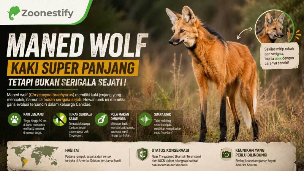 Maned Wolf Punya Kaki Super Panjang, tetapi Ternyata Bukan Serigala Sejati