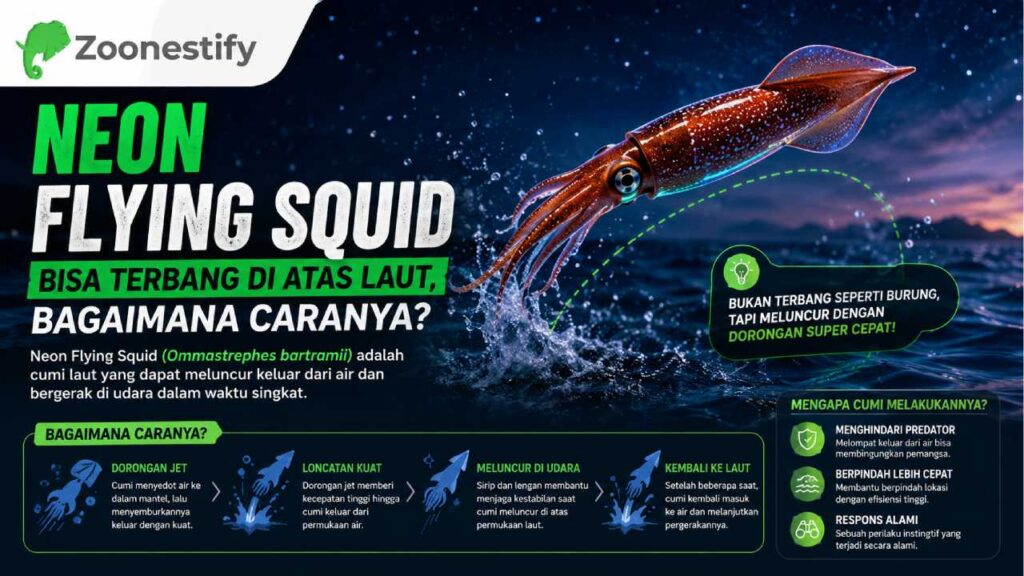 Neon Flying Squid Bisa Terbang di Atas Laut, Bagaimana Caranya?