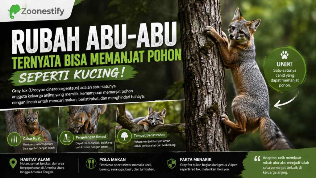 Rubah Abu-Abu Ternyata Bisa Memanjat Pohon seperti Kucing