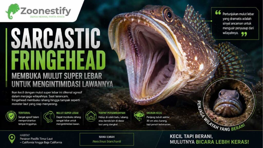 Sarcastic Fringehead Membuka Mulut Super Lebar untuk Mengintimidasi Lawannya
