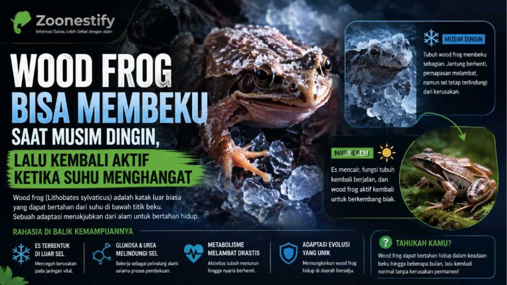 Wood Frog Bisa Membeku saat Musim Dingin lalu Kembali Aktif ketika Suhu Menghangat