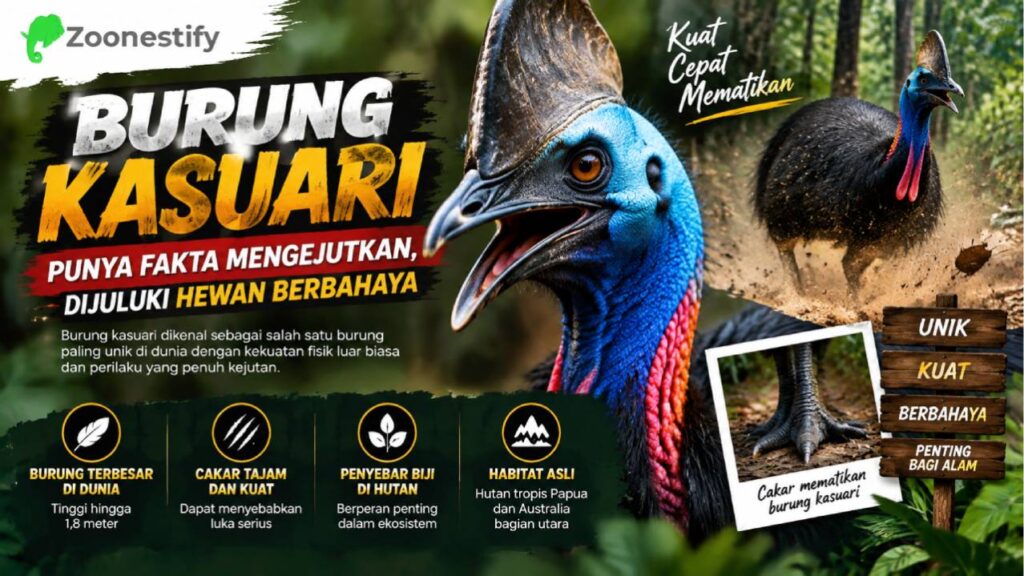 Burung Kasuari Punya Fakta Mengejutkan, Dijuluki Hewan Berbahaya