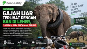 Gajah Liar Terlihat dengan Ban di Leher, Sampah Jadi Ancaman Serius