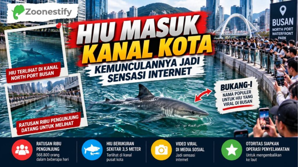 Hiu Masuk Kanal Kota, Kemunculannya Jadi Sensasi Internet