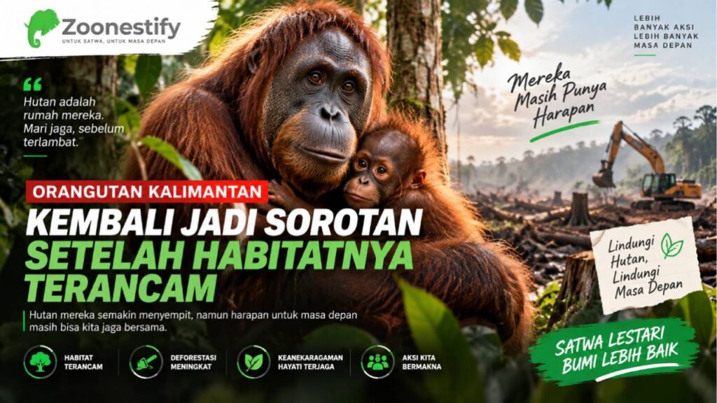 Orangutan Kalimantan Kembali Jadi Sorotan Setelah Habitatnya Terancam