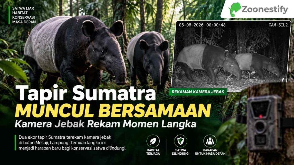 Tapir Sumatra Muncul Bersamaan, Kamera Jebak Rekam Momen Langka