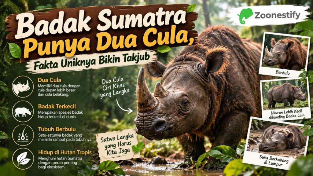 Badak Sumatra Punya Dua Cula, Fakta Uniknya Bikin Takjub