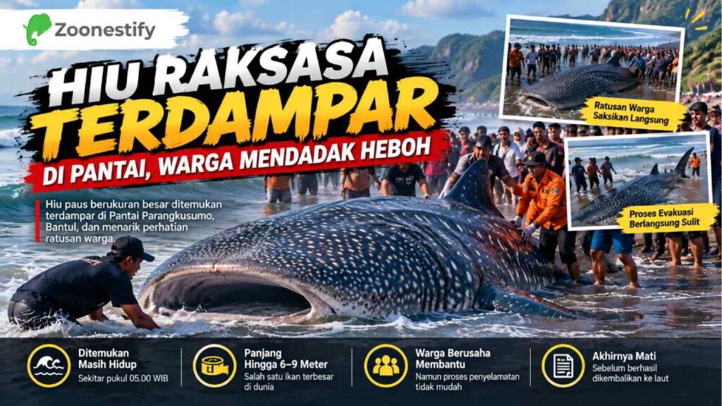 Hiu Raksasa Terdampar di Pantai, Warga Mendadak Heboh