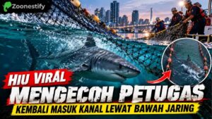 Hiu Viral Mengecoh Petugas, Kembali Masuk Kanal Lewat Bawah Jaring