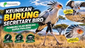 Keunikan Burung Secretary Bird, Pemburu Ular Berkaki Super Panjang