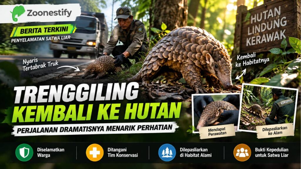Trenggiling Kembali ke Hutan, Perjalanan Dramatisnya Menarik Perhatian