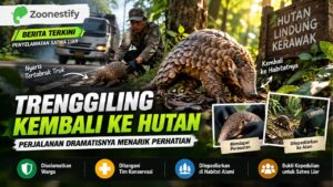 Trenggiling Kembali ke Hutan, Perjalanan Dramatisnya Menarik Perhatian